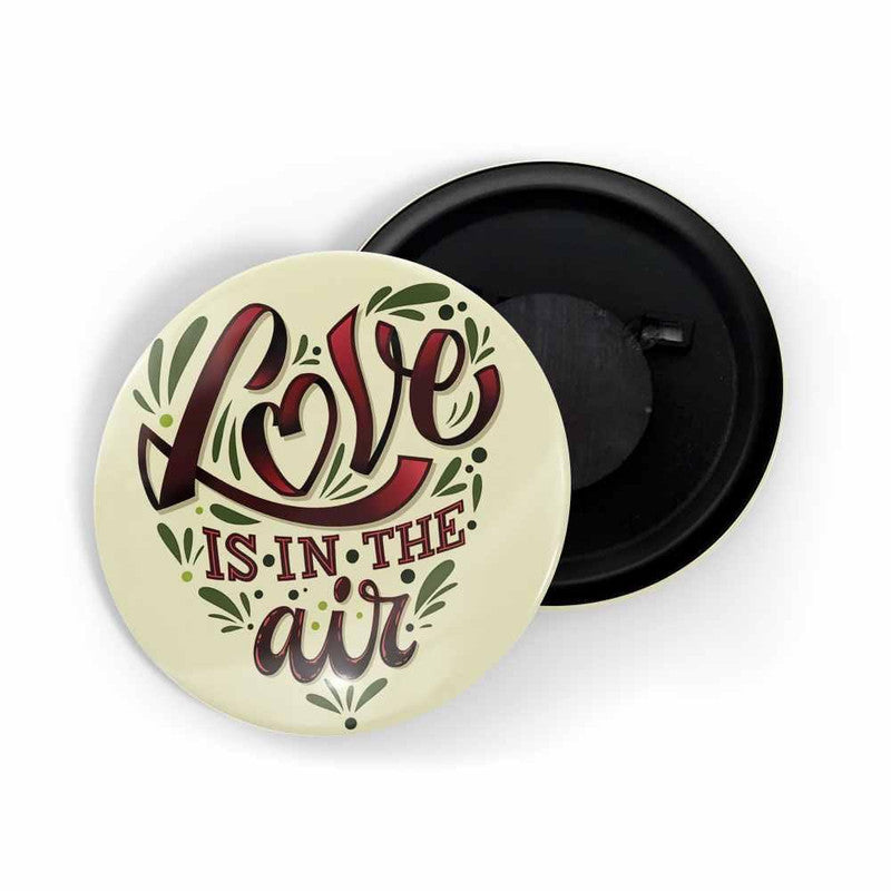dhcrafts Yellow color Round Fridge Magnet Love Is In The Air D2 Glossy Finish Design Pack of 1 (75 mm)